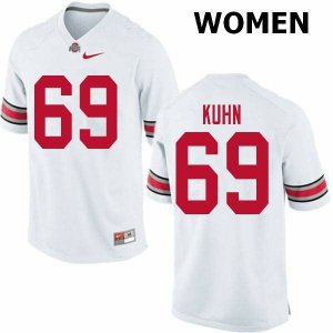 Women's Ohio State Buckeyes #69 Chris Kuhn White Nike NCAA College Football Jersey Winter QHS2344XF